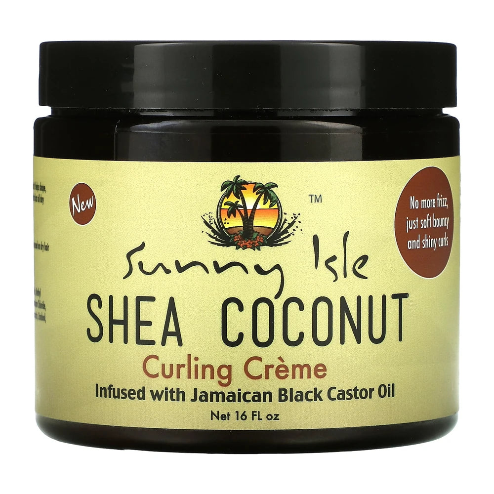 Sunny Isle Shea Coconut Curling Cream with Jamaican Black Castor Oil Shiny Curl 16 Oz (Pack of 6)