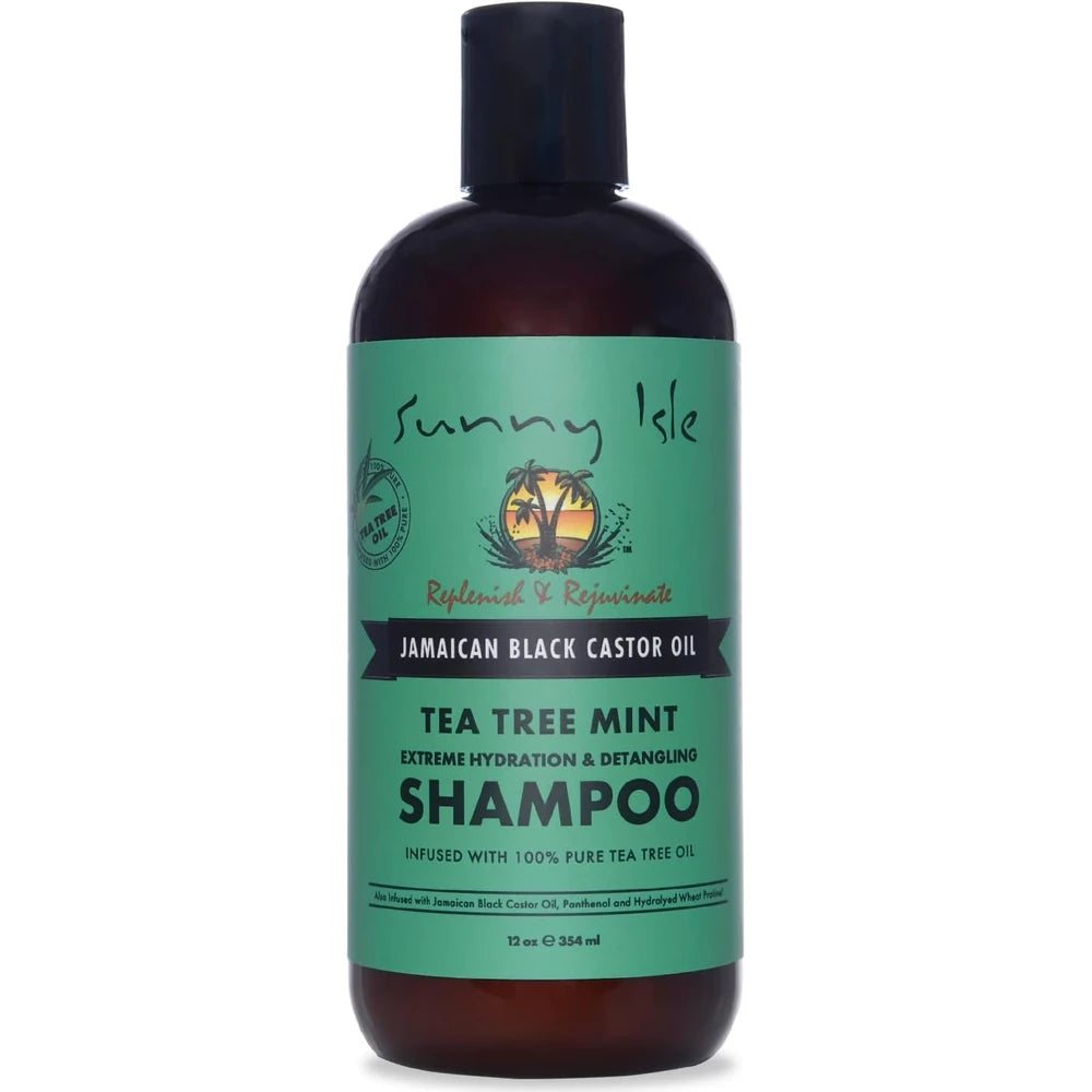 Sunny Isle Jamaican Black Castor Oil Tea Tree Mint Shampoo 354ml Hydration & De 12 Oz (Pack of 6)