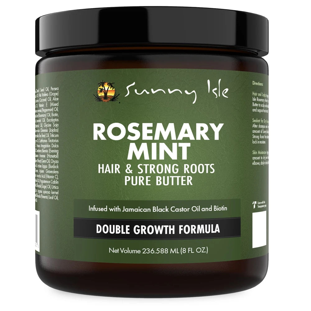 Sunny Isle Rosemary Mint Hair and Strong Roots Butter 8oz (Pack of 6)