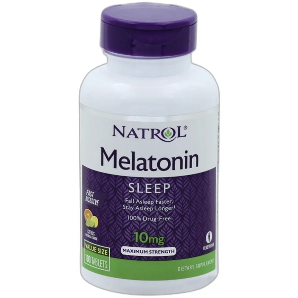 Natrol Melatonin Fast Dissolve 10 mg Tablets Citrus Punch 2.08oz (Pack of 12)