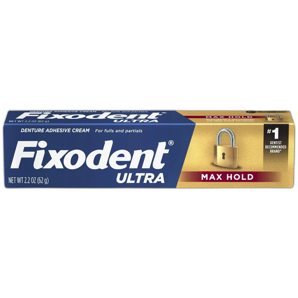 Fixodent Ultra Max Hold Dental Adhesive Cream 2.2Oz (Pack of 24)