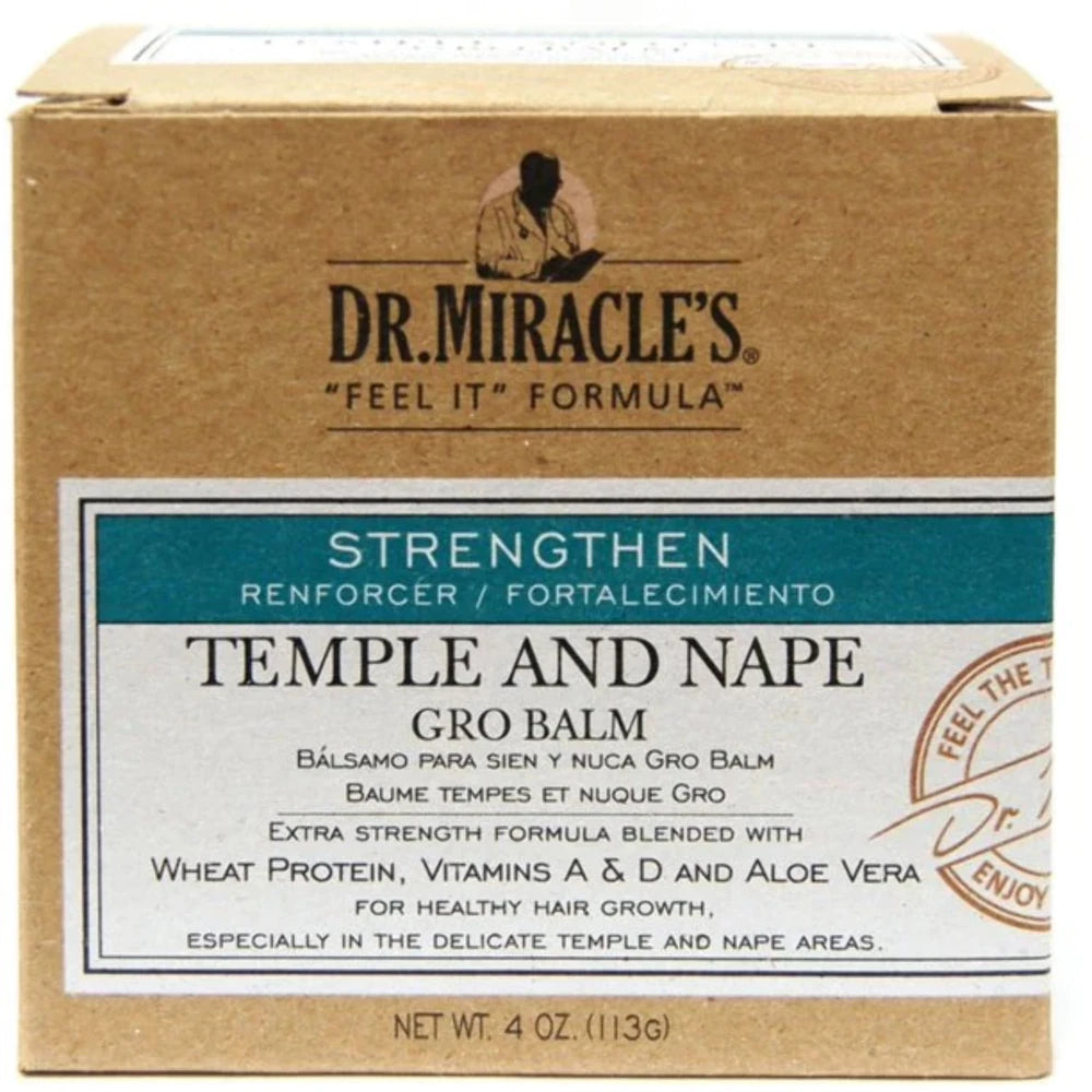 Dr. Miracle s - Feel It Formula Strengthen Temple And Nape Gro Balm REGULAR 4 Oz (Pack of 12)