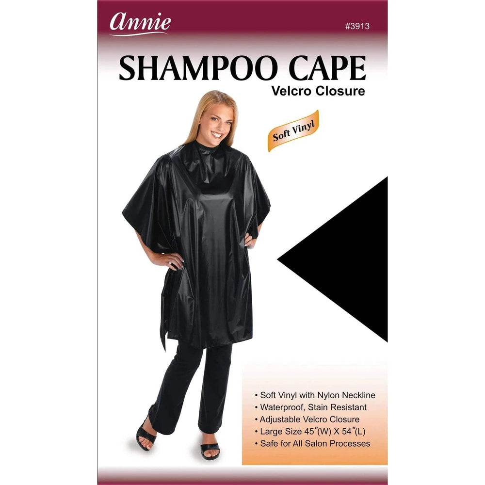 Annie Shampoo Cape - Black (Pack of 72)