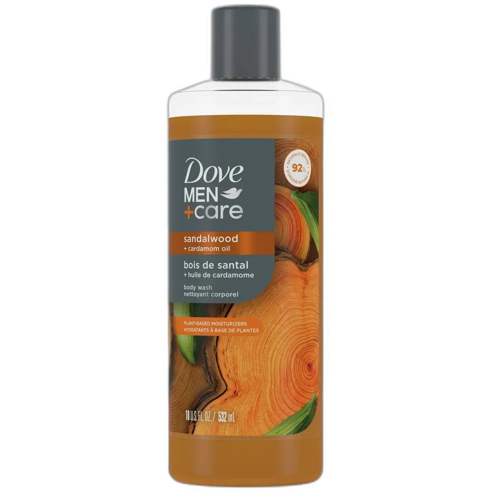 DOVE MEN + CARE Body Wash Sandalwood + Cardamom Oil 18Oz (Pack of 4)