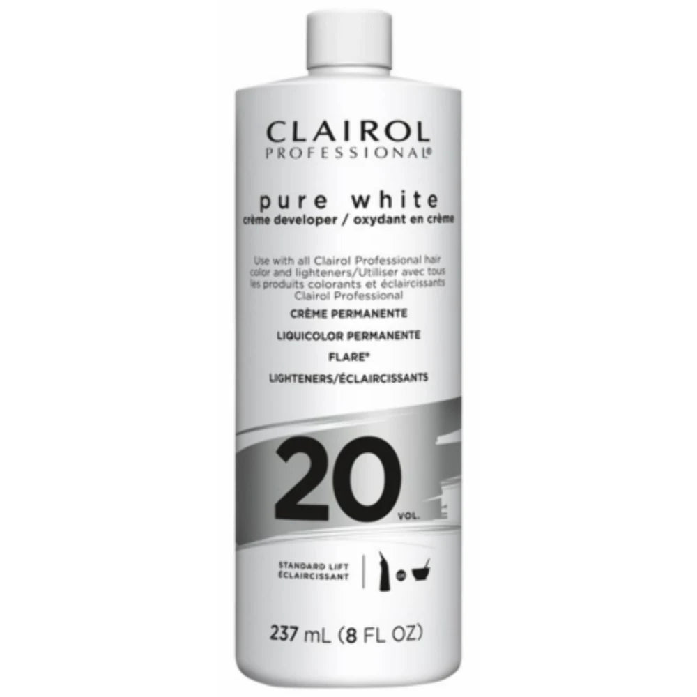 Clairol Pure White 20 Volume Creme Developer 8 oz Lightener (Pack of 12)