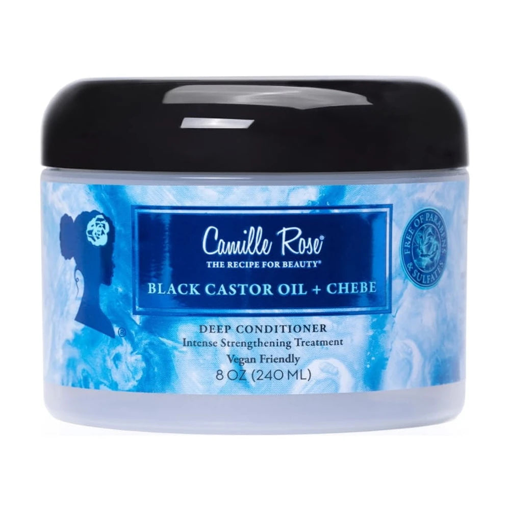 Camille Rose Black Castor Oil & Chebe Strengthen & Replenish All Ages Deep Conditioner with African Chebe & Castor Oil 8 Oz (Pack of 6)