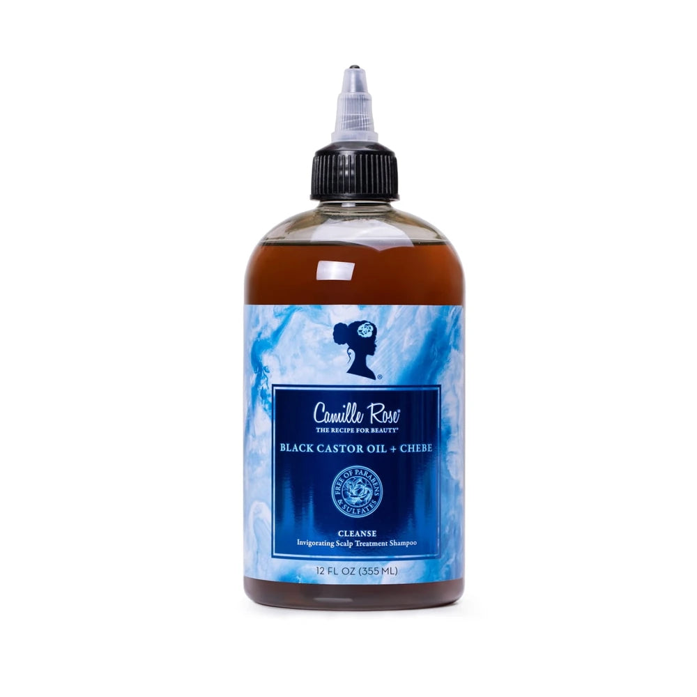 Camille Rose Black Castor Oil & Chebe Strengthen & Cleanse All Ages Invigorating Shampoo 12 Oz (Pack of 6)