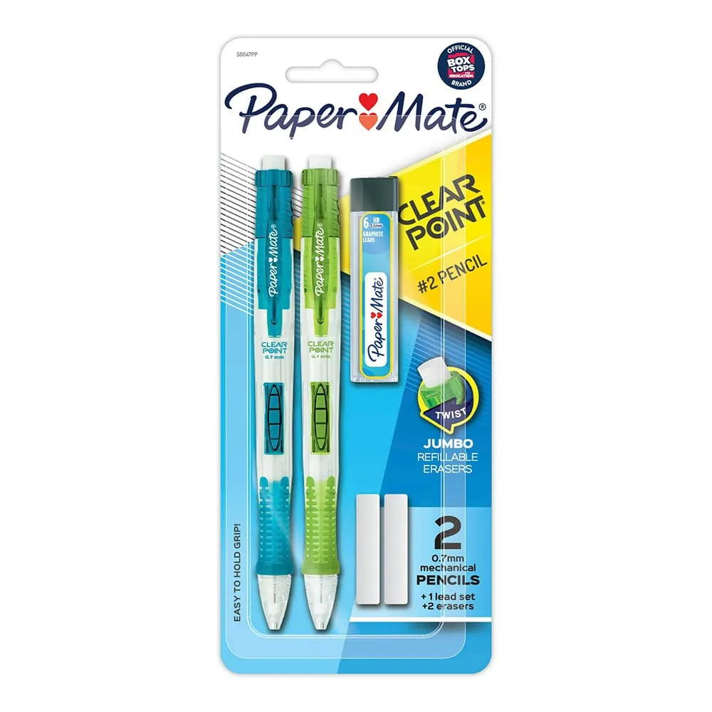 Paper Mate Clearpoint Mechanical Pencils HB 2 0.7mm 1 Lead Refill 2 Erasers Assorted 1.76oz (Pack of 48)