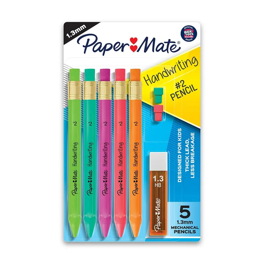 Papermate Handwriting Mechanical HB Pencil 1 Lead Refill 2 Erasers Assorted 1.13oz (Pack of 36)