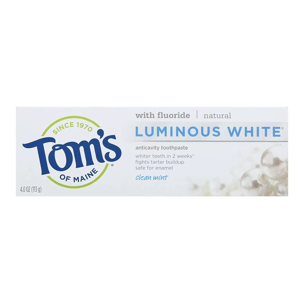 Toms Of Maine Natural Luminous White Clean Mint Toothpaste 4Oz (Pack of 24)