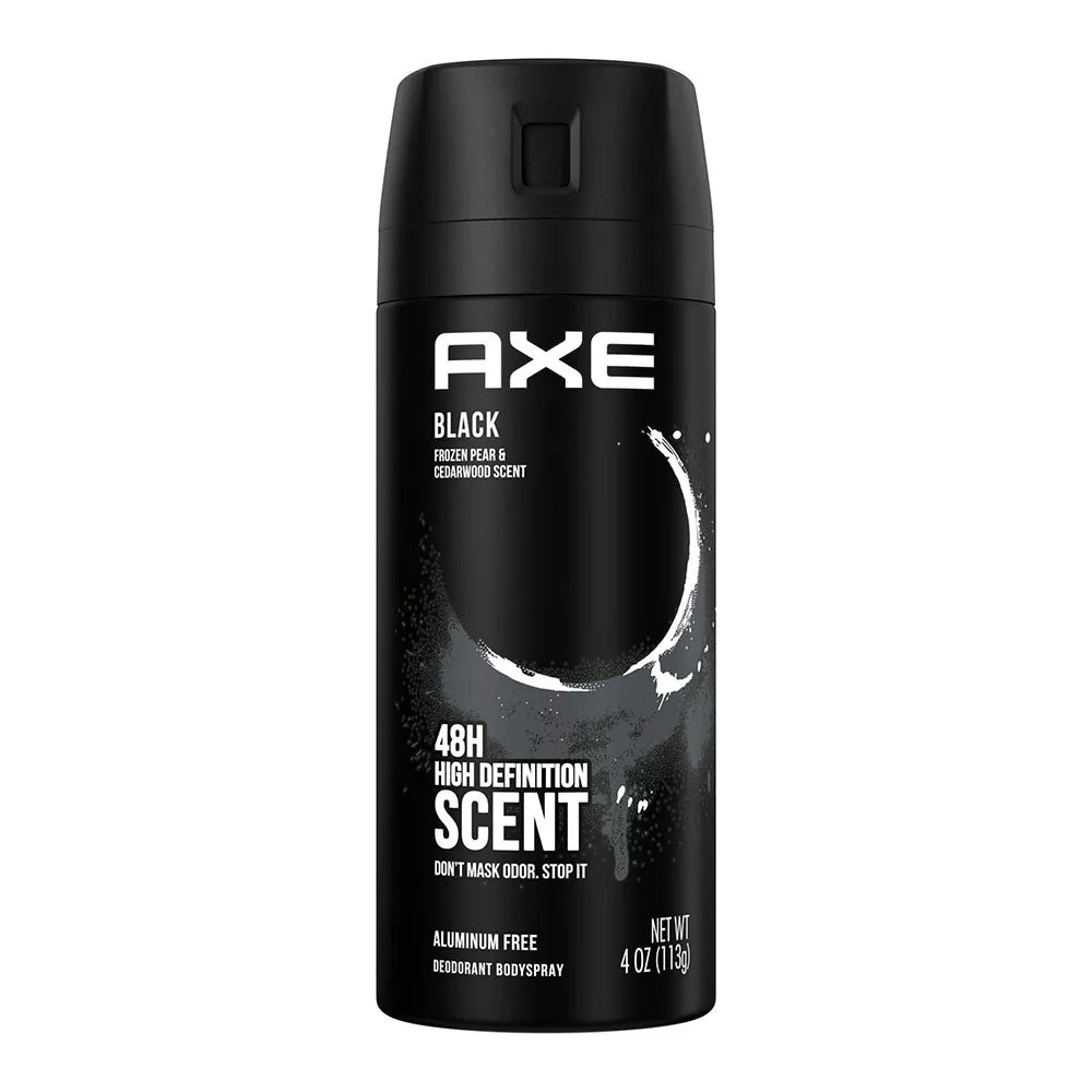 Axe Black Deodorant Body Spray for Men 4Oz (Pack of 12)