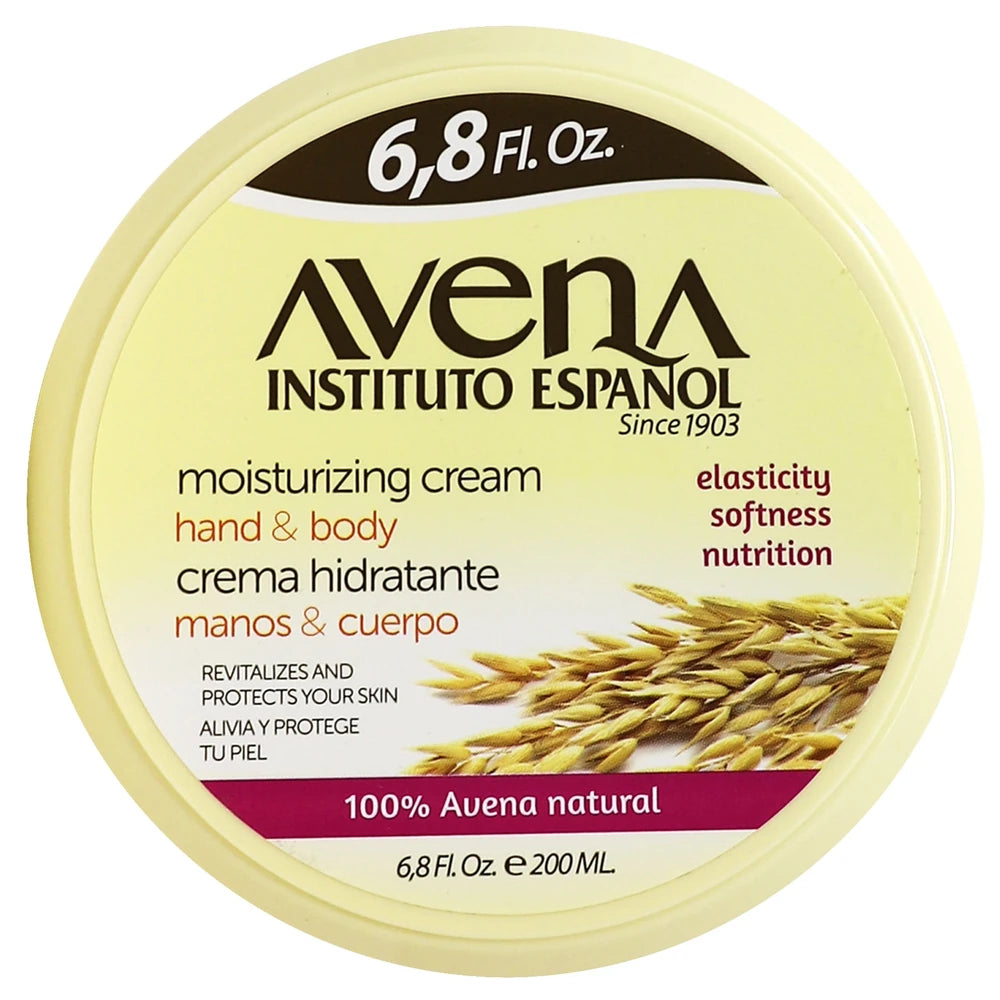 Avena Instituto Espanol Hand and Body Moisturizing Cream Revitalizes and Protect 6.8. Oz (Pack of 12)