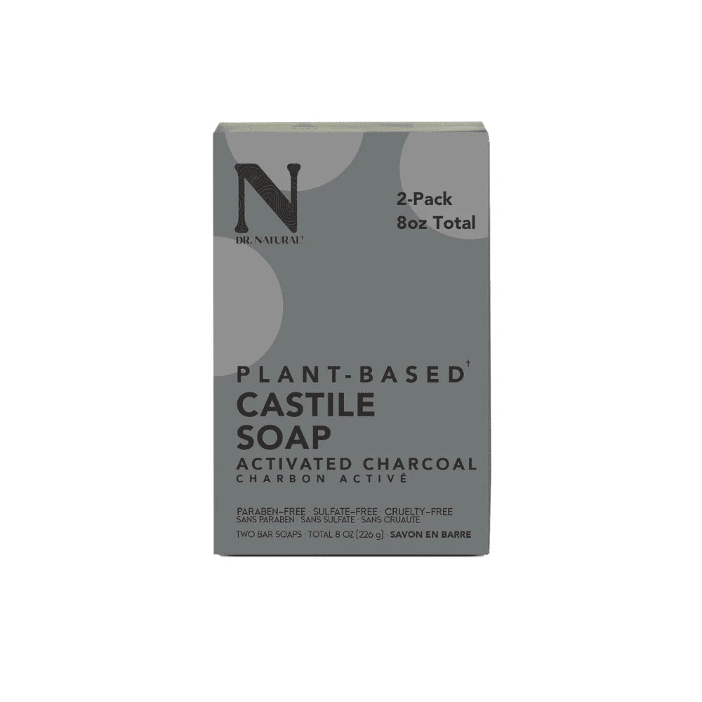 Dr. Natural - Castile Bar Soap Charcoal 2pk - 8oz (Pack of 18)
