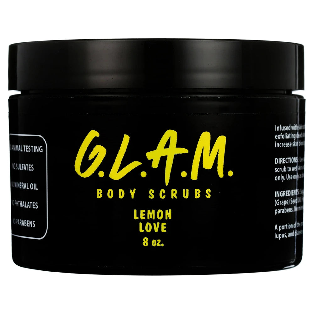 GLAM LEMON LOVE BODY SCRUB 8 Oz (Pack of 12)