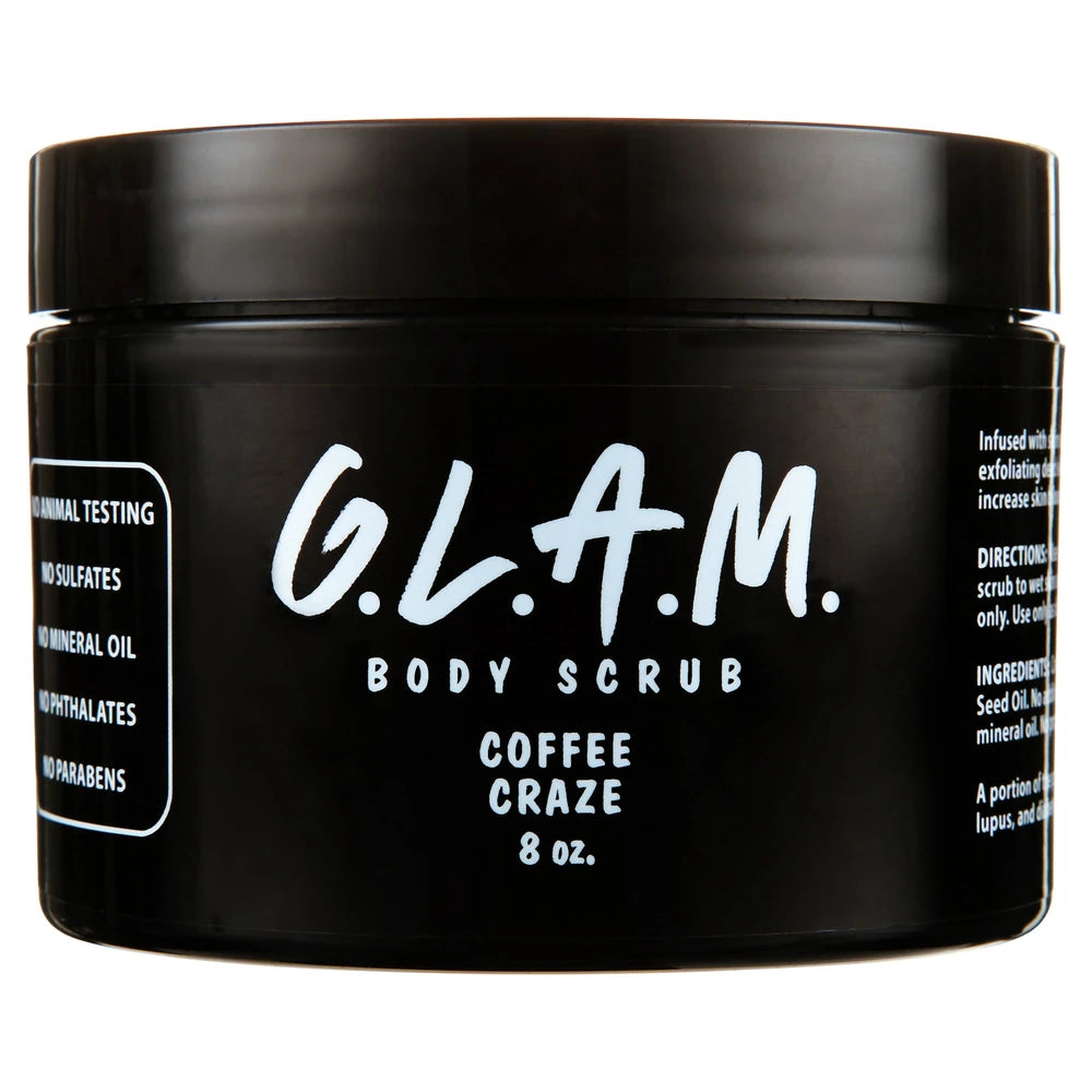 GLAM COFFEE CRAZE BODY SCRUB 8 Oz (Pack of 12)