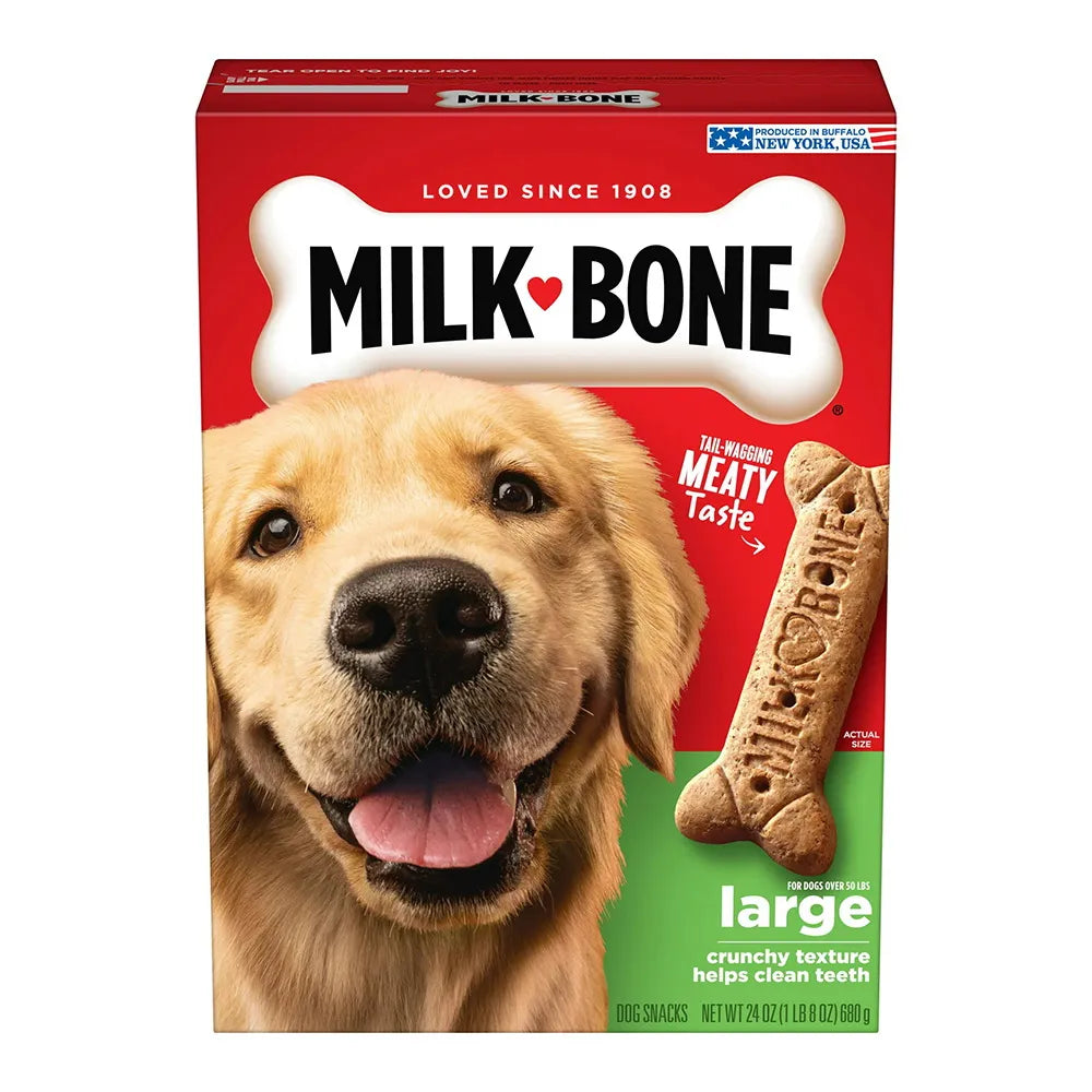 Milk Bone Crunchy Texture Snacks for Large Dogs Teeth Clean 24Oz (Pack of 12)