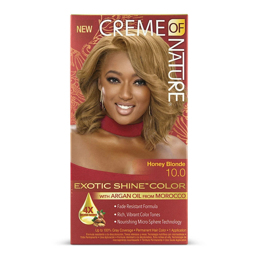 Creme of Nature Exotic Shine Color Hair Color 10.0 Honey Blonde (Pack of 12)