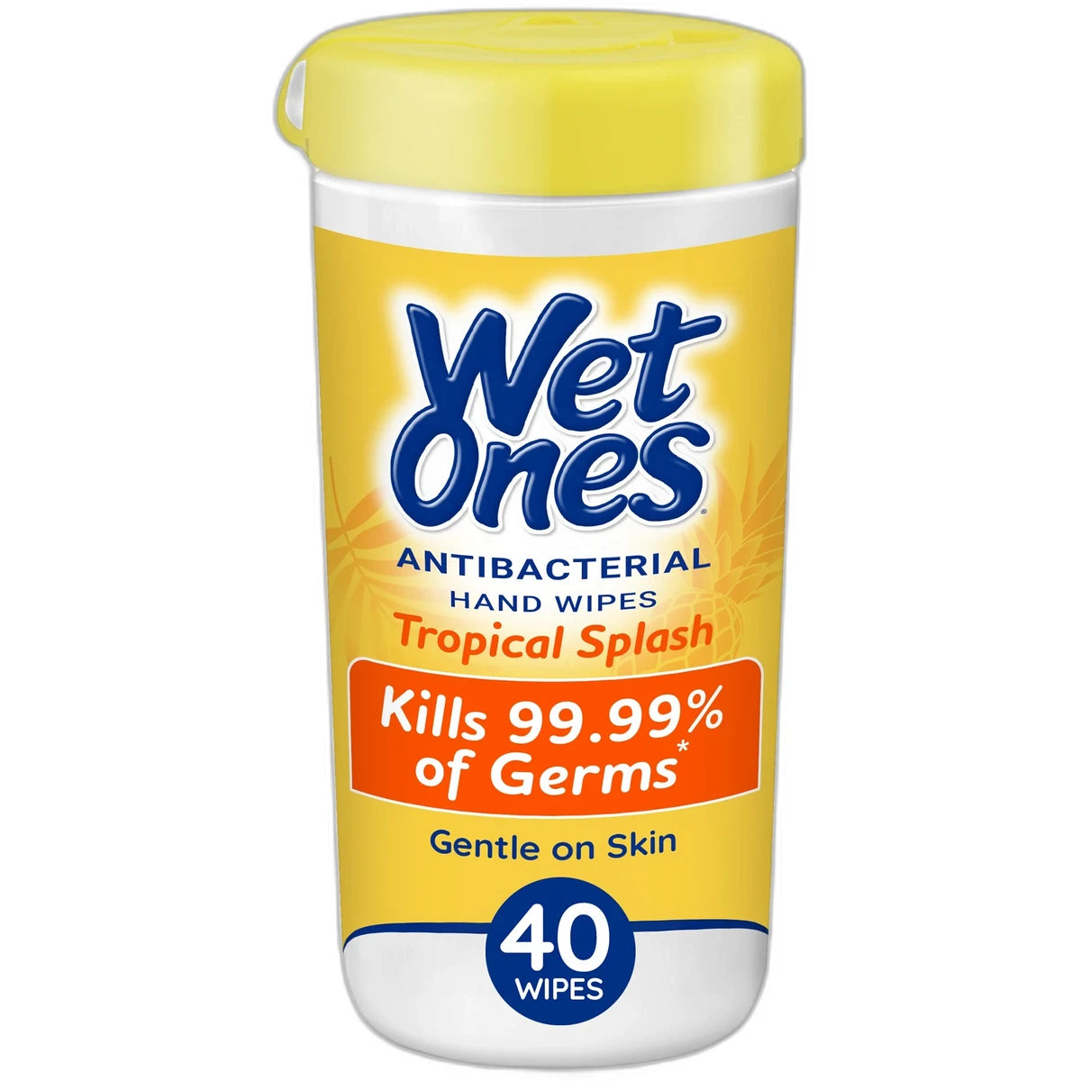 Wet Ones Antibacterial Hand Wipes Canister Tropical Splash 0.65Oz (Pack Of 12)