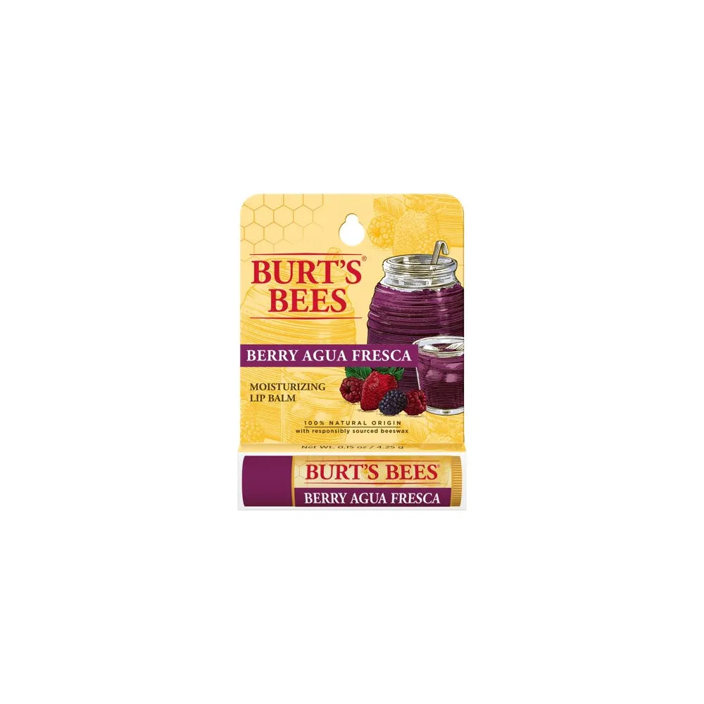 Burt'S Bees 100% Natural Origin Lip Balm, Berry Agua Fresca, 1 Tube 0.15 Oz (Pack Of 48)