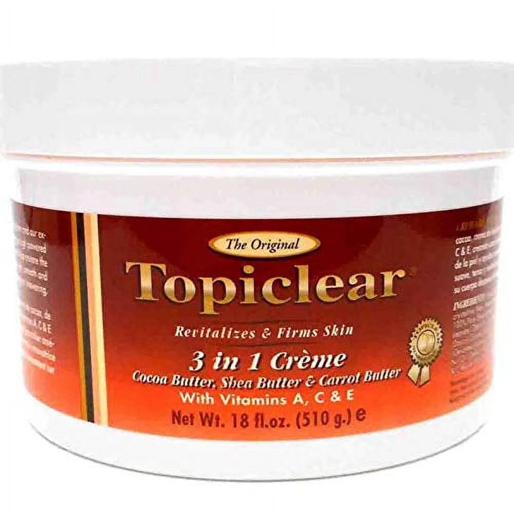 Topiclear 3 in 1 Creme Cocoa Butter Shea Butter Carrot Butter 18 fl oz (Pack of 12)