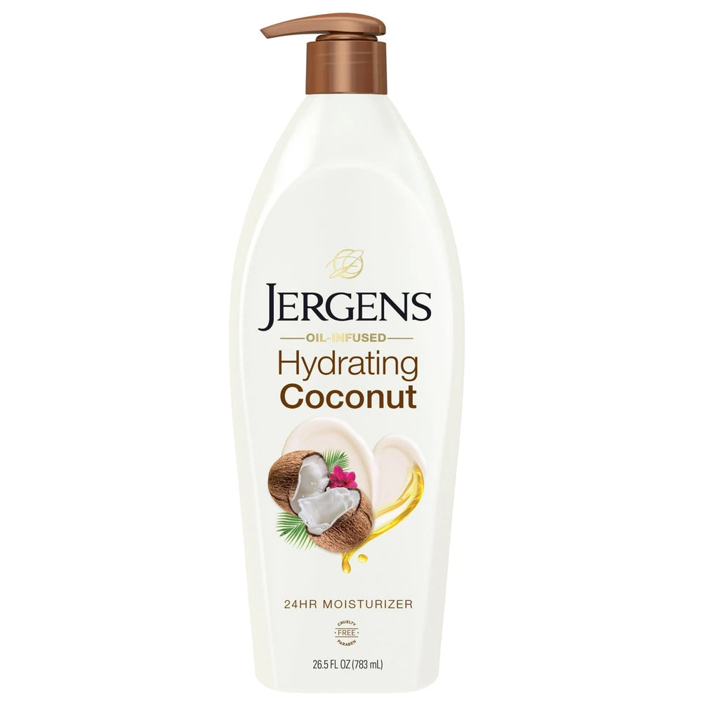 Jergens Hydrating Coconut Body Lotion Moisturizer for Dry Skin Dermatologist Te 26.5 Oz (Pack of 6)