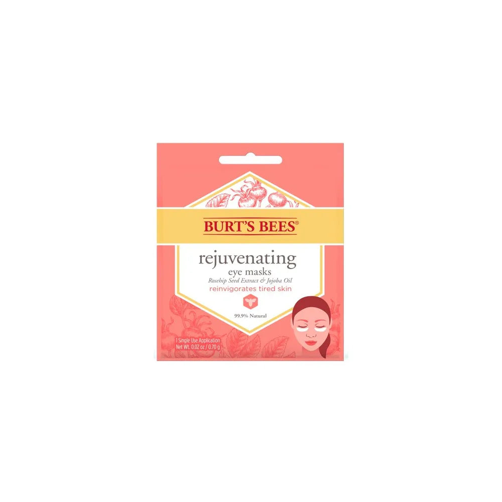 Burt'S Bees Rejuvenating Eye Mask Single Use Eye Mask 1 Pair 0.02Oz (Pack Of 48)