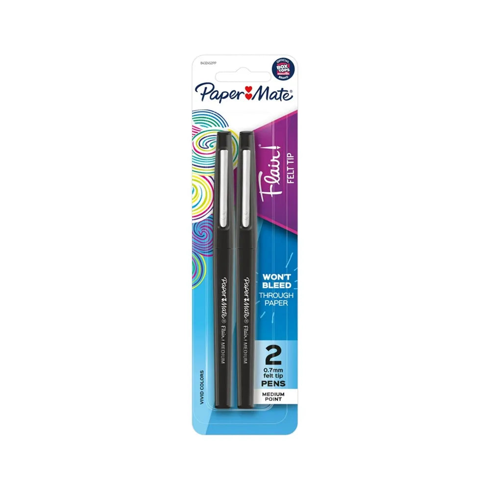 Paper Mate Flair Medium Point Felt Tip Pen Black 2/Pack 4.2oz (Pack of 36)