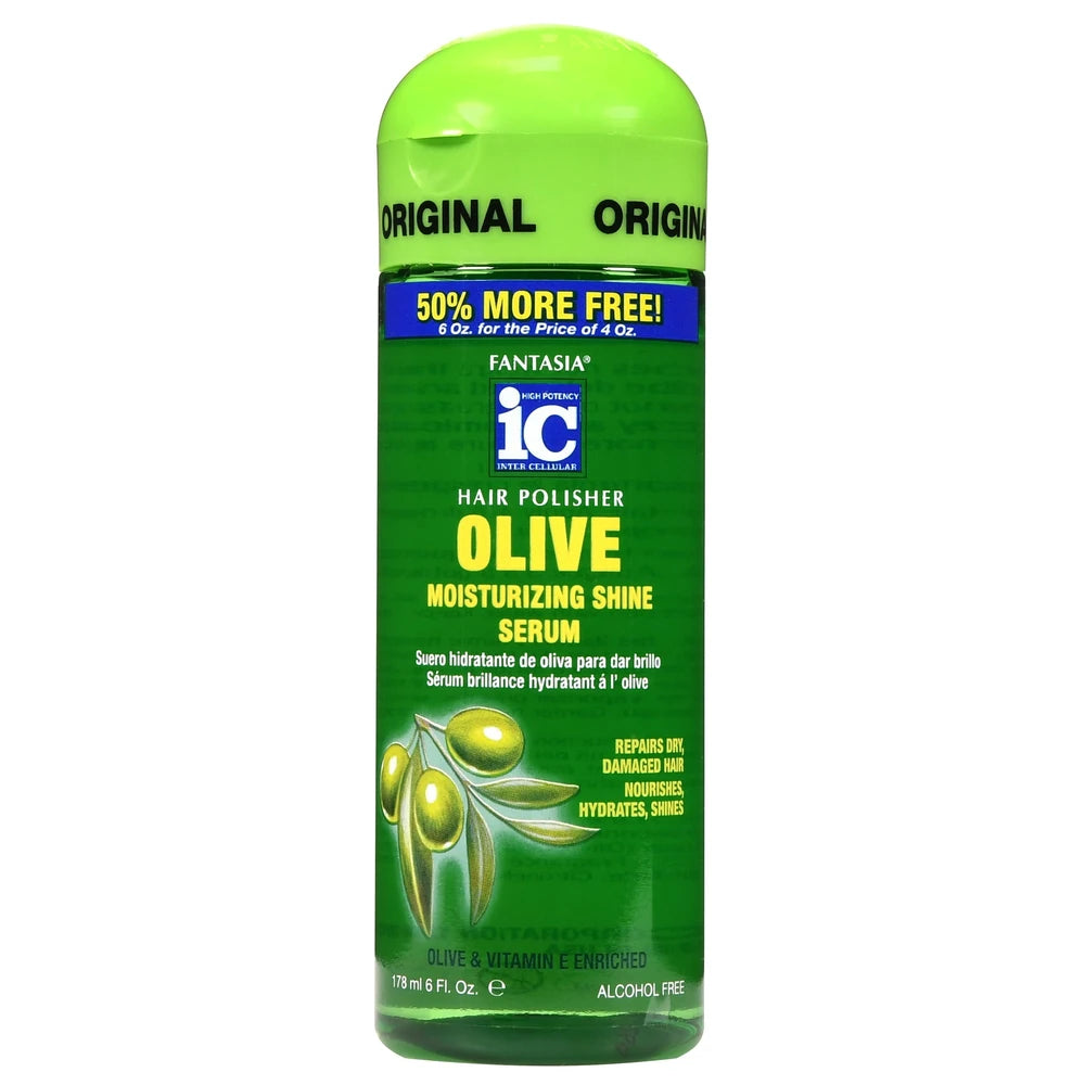 Fantasia High Potency IC Moisturizing Shine Enhancing Hair Serum with Vitamin E . 6 Oz (Pack of 6)