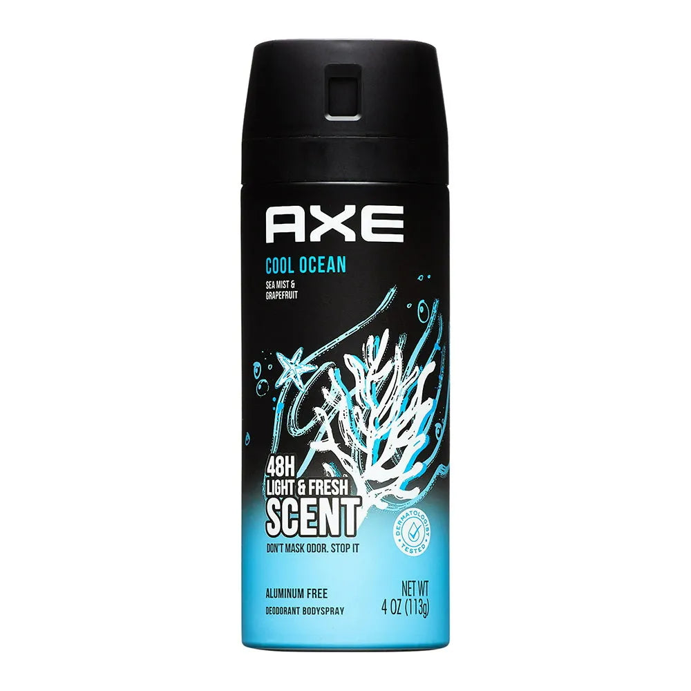 AXE Light Scents Cool Ocean Deodorant Body Spray for Men 4Oz (Pack of 12)