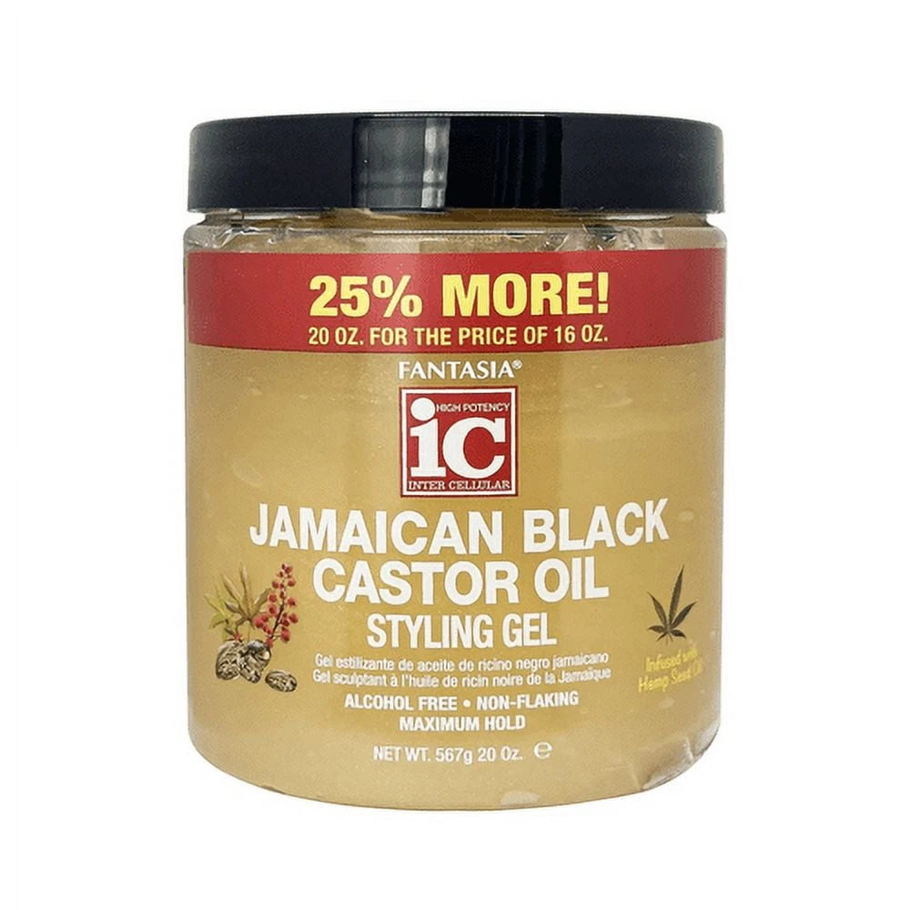 Fantasia Jamaican Black Castor Oil Styling Gel 20 Oz (Pack of 6)