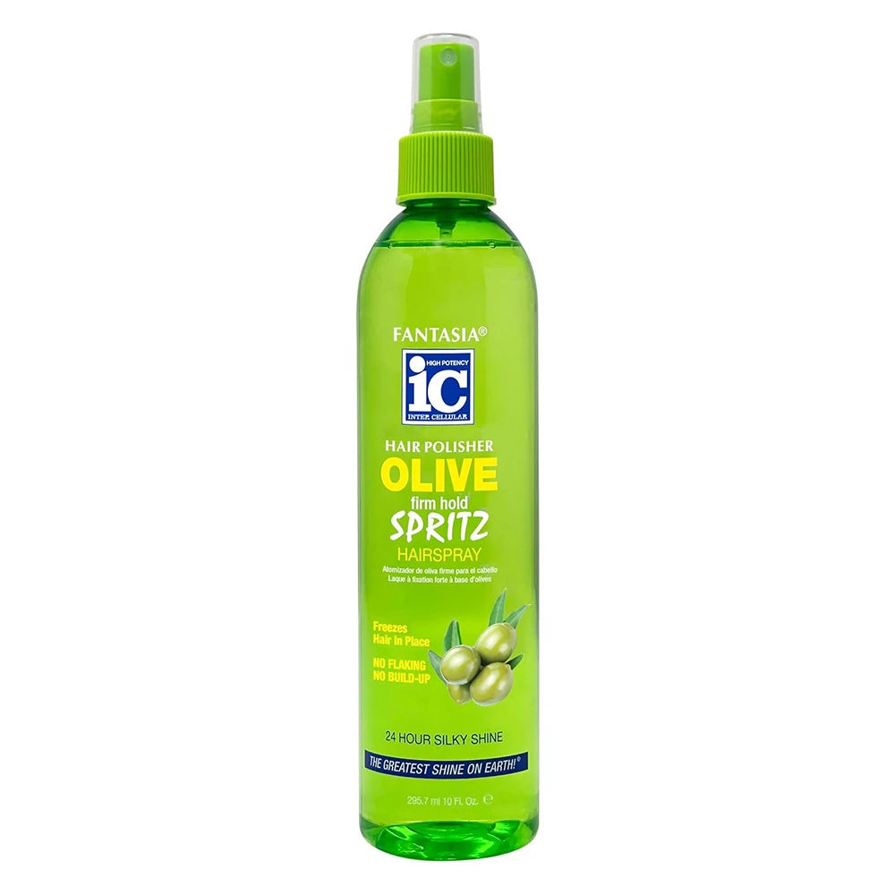 IC Fantasia Hair Polisher Olive Spritz 10 Oz Firm Hold Green (Pack of 6)