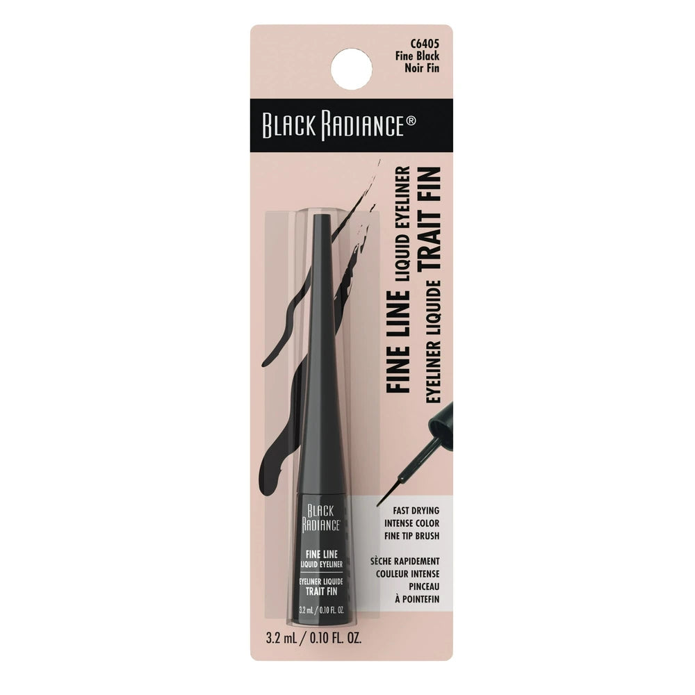 Black Radiance Fine Line Liquid Eyeliner - Fine Black 0.10 fl Oz (Pack of 48)