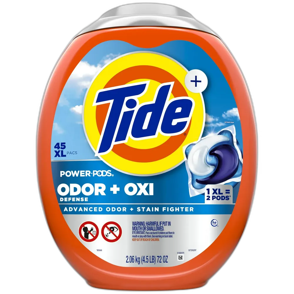 Tide Ultra OXI Power PODS with Odor Eliminators Laundry Detergent Pacs 45 ct 76oz (Pack of 4)