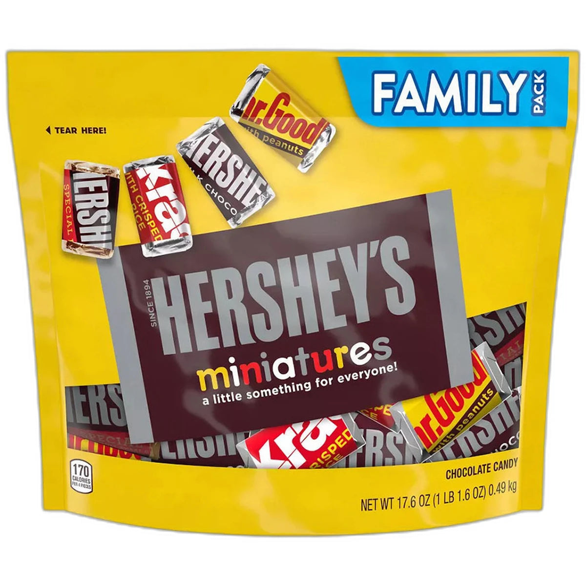 Hersheys Miniatures Assorted Milk And Dark Chocolate Candy Bars 17.6Oz (Pack of 16)