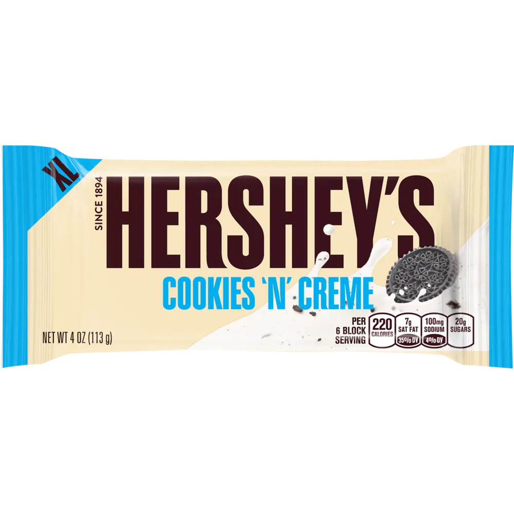 Hershey's Cookies & Creme Extra Large Bar 4 oz (Pack of 12)