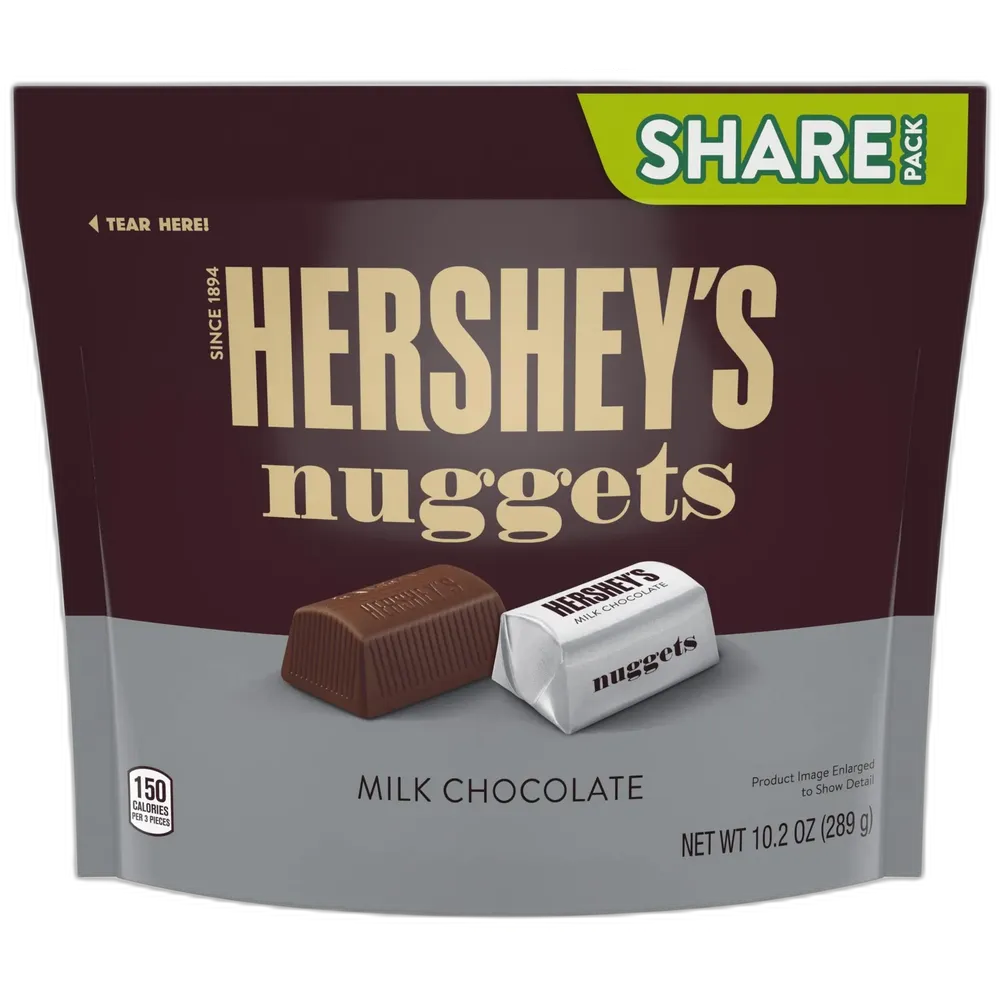 HERSHEY'S NUGGETS Milk Chocolate Candy Share Pack 10.2 Oz (Pack of 8)