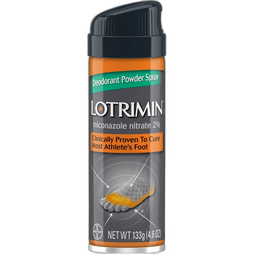 Lotrimin Antifungal Deodorant Powder Aerosol Spray - 4.6 Oz (Pack of 36)