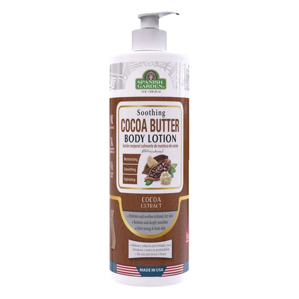 Spanish Garden 19211 Soothing Cocoa Butter Body Lotion (Family size with pump) 32 Oz (Pack of 12)