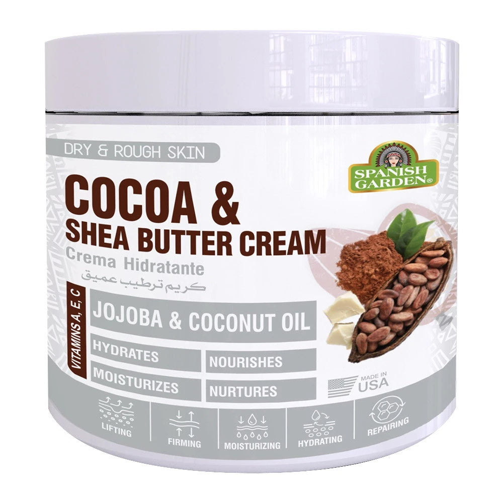 Spanish Garden Face & Body Cocoa & Shea Butter Cream 16 Oz (Pack of 12)