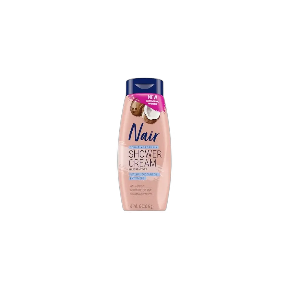 Nair Hair Remover Shower Cream Sensitive Coconut Oil 12oz (Pack of 12)