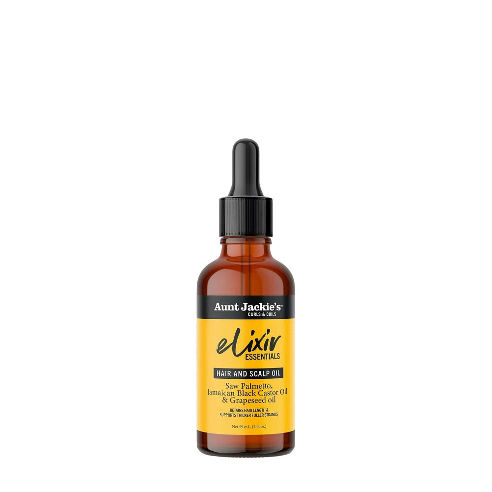 Aunt Jackie s Curls & Coils Elixir Essentials Saw Palmetto and Jamaican Black Ca 2. Oz (Pack of 24)