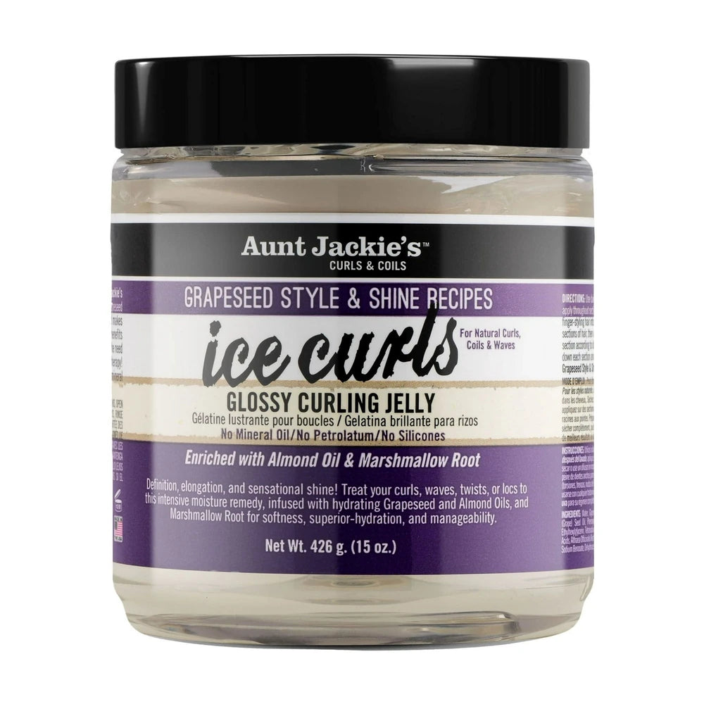 Aunt Jackie's Grapeseed Ice Curls Jelly - 15oz (Pack of 6)