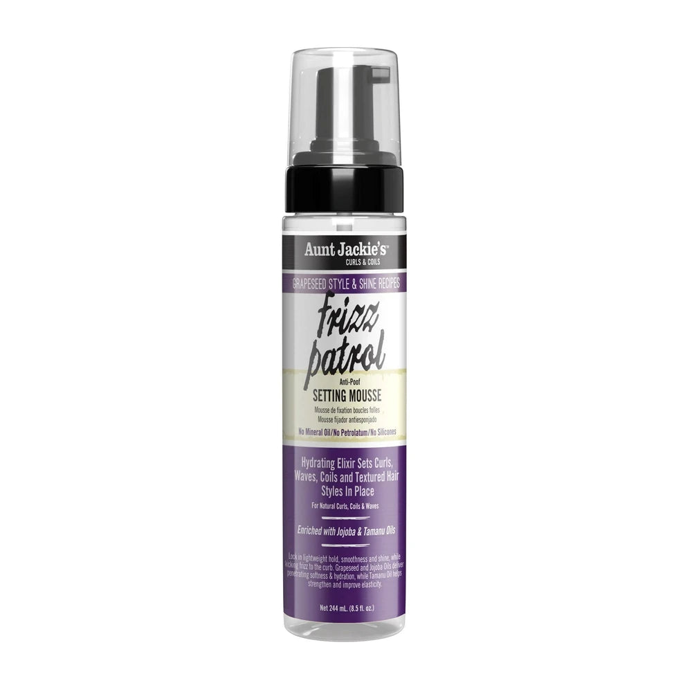 Aunt Jackie's Grape Seed Frizz Patrol Setting Mousse - 8.5 fl oz (Pack of 12)