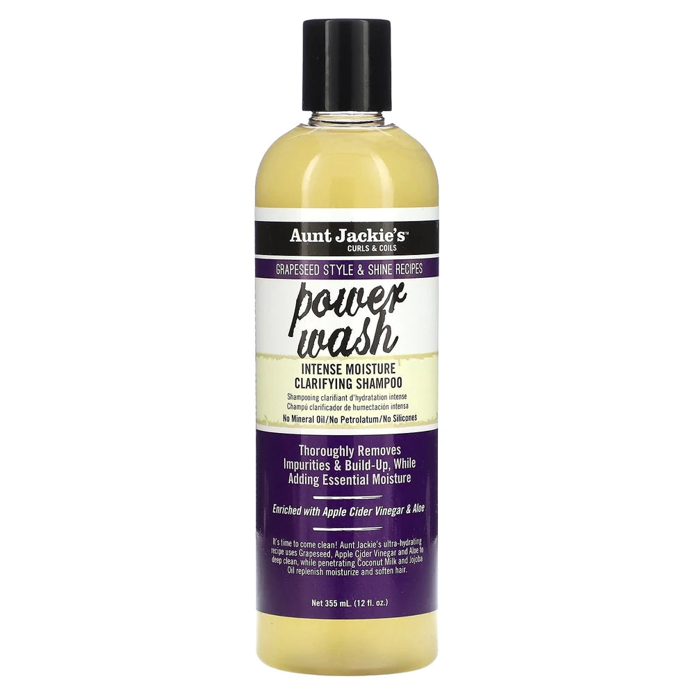 Aunt Jackie s Curls & Coils Power Wash Intense Moisture Clarifying Shampoo 12. Oz (Pack of 6)