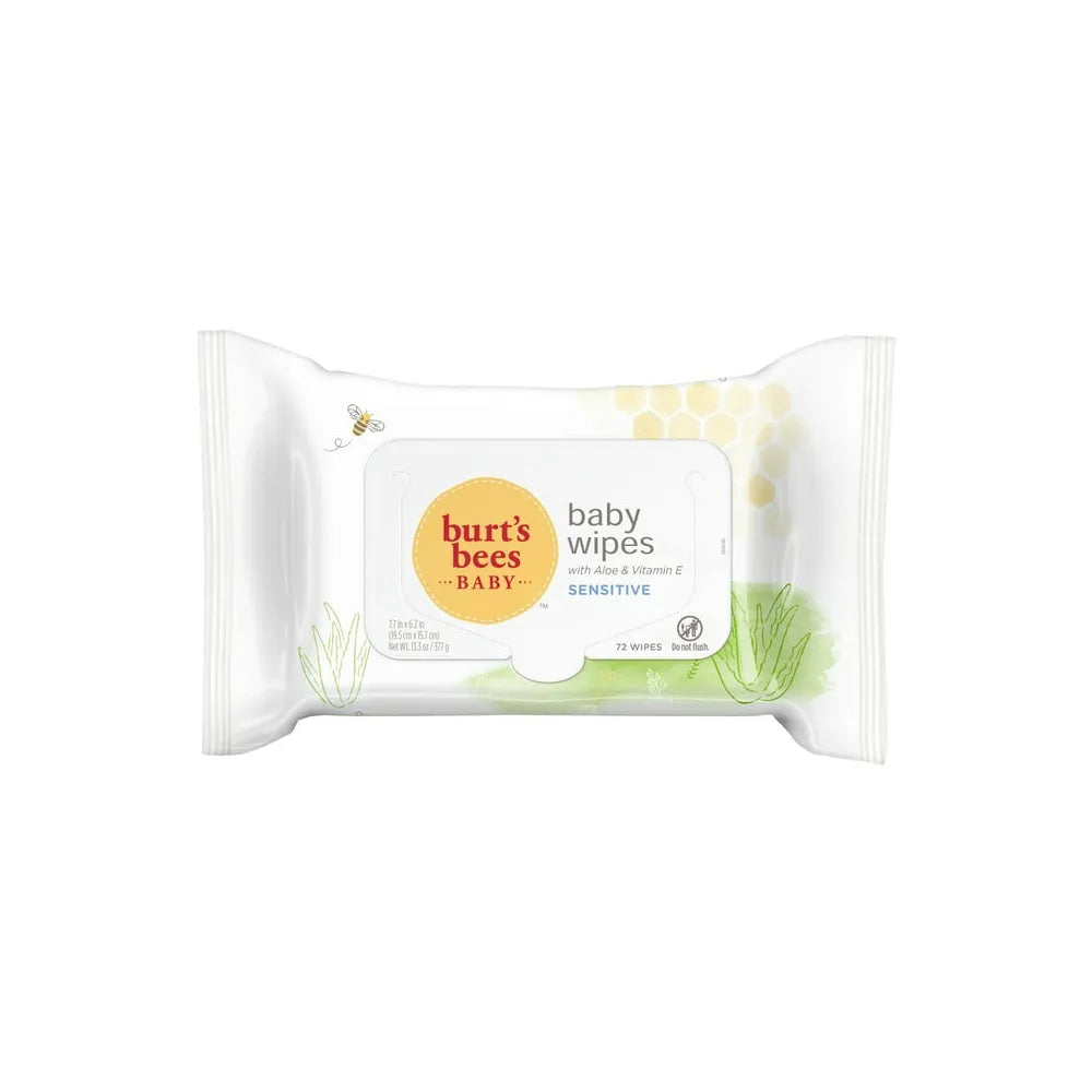 Burts Bees Baby Wipes with Aloe and Vitamin E for Sensitive Skin 16.85oz (Pack of 6)