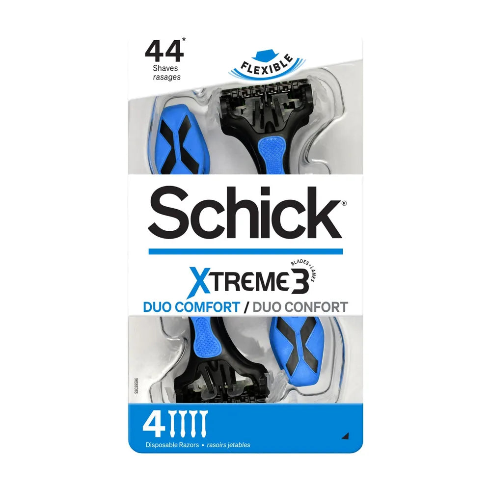 Schick Xtreme 3 Duo Comfort Skin Disposable Razors For Men1.13Oz (Pack Of 12)