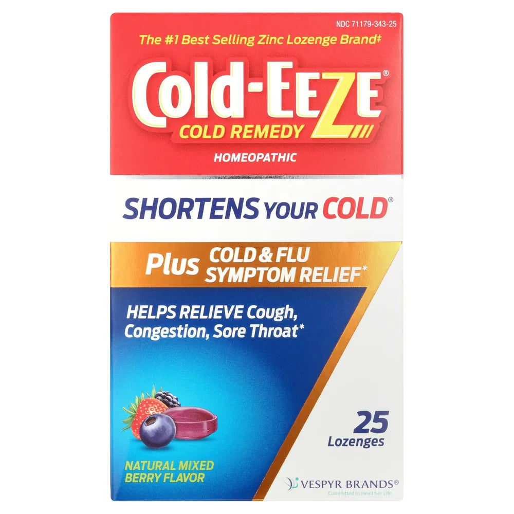 Cold-Eeze Plus Cold and Flu Natural Mixed Berry Flavor Lozenge 3.36oz (Pack of 48)