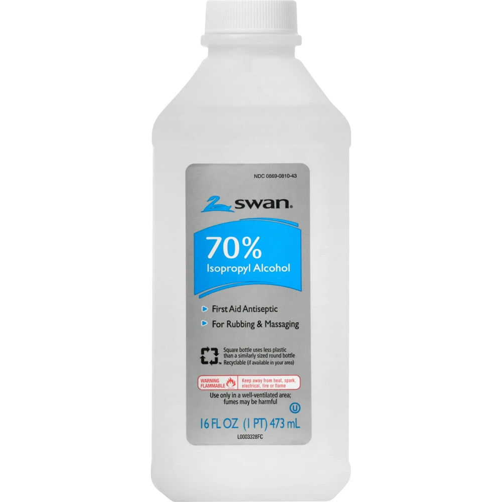 Swan Rubbing Alcohol 70% 16 oz (Pack of 12)