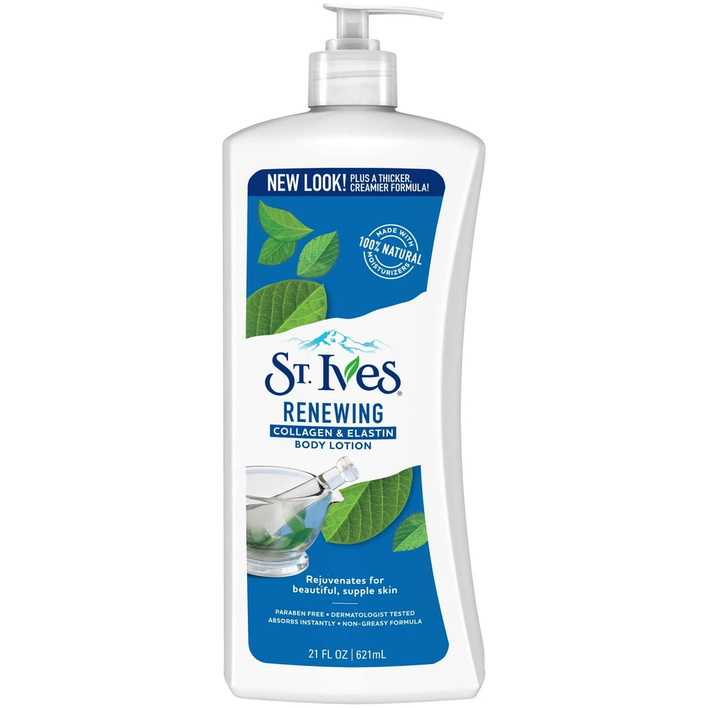 St. Ives Hand & Body Lotion for Women Renewing Collagen Elastin for Dry Skin 21 Oz (Pack of 4)