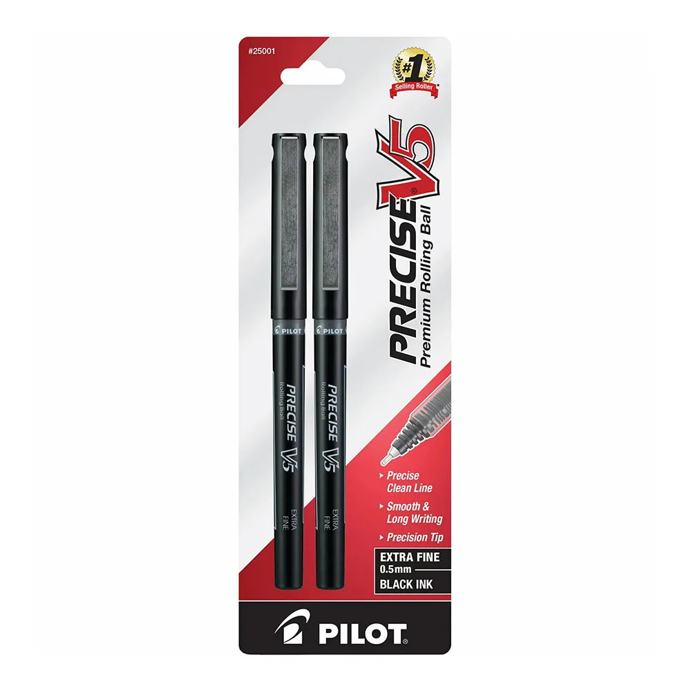 Pilot Precise V5 Premium Rolling Ball Extra Fine Point Pens Black Ink 1.12oz (Pack of 144)